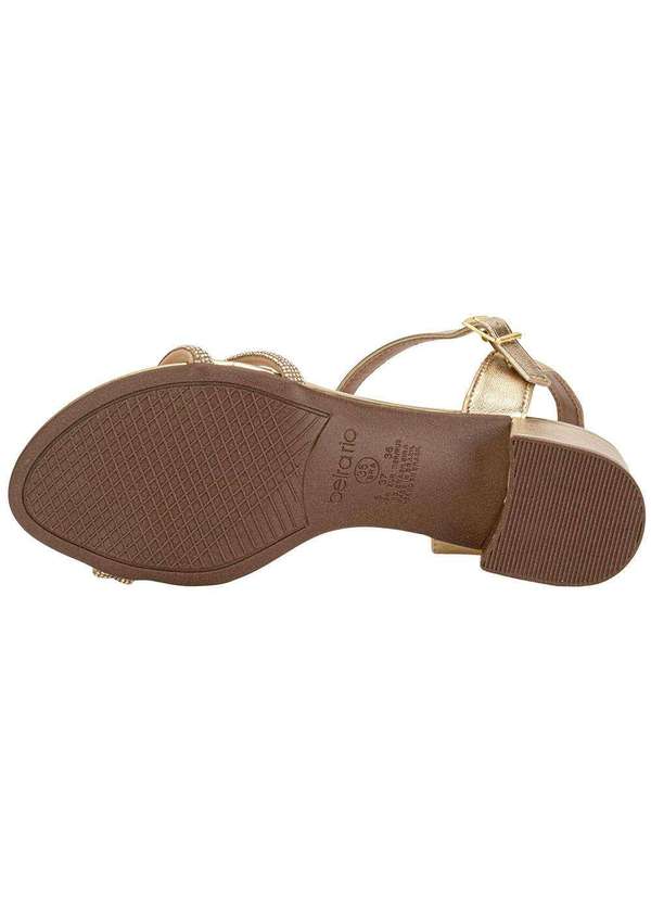 Beira Rio - Sandália Feminina Salto Grosso Beira Rio 8345646 Ouro 4
