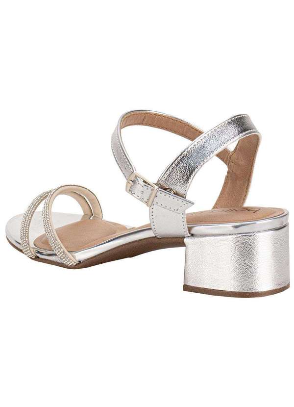 Beira Rio - Sandália Feminina Salto Grosso Beira Rio 8345646 Prata 3