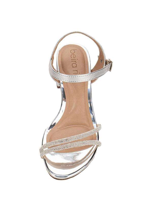 Beira Rio - Sandália Feminina Salto Grosso Beira Rio 8345646 Prata 5
