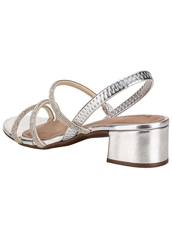 Beira Rio - Sandália Feminina Salto Grosso Beira Rio 8345647 Prata 3