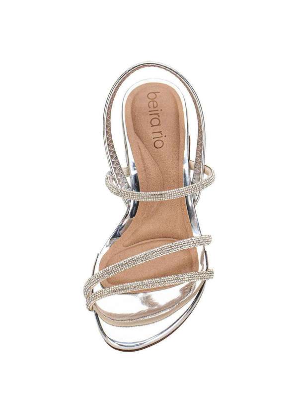 Beira Rio - Sandália Feminina Salto Grosso Beira Rio 8345647 Prata 5