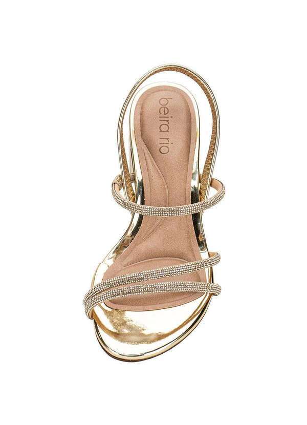 Beira Rio - Sandália Feminina Salto Grosso Beira Rio 8345647 Ouro 5
