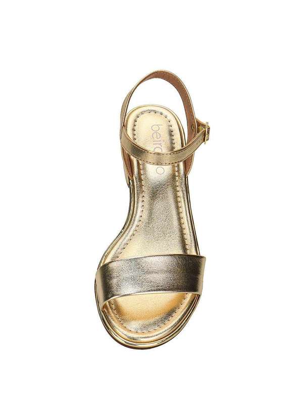 Beira Rio - Sandália Feminina Salto Grosso Beira Rio 8379203 - Ouro 5
