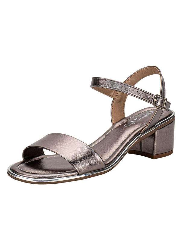 Beira Rio - Sandália Feminina Salto Grosso Beira Rio 8379203 - Grafite