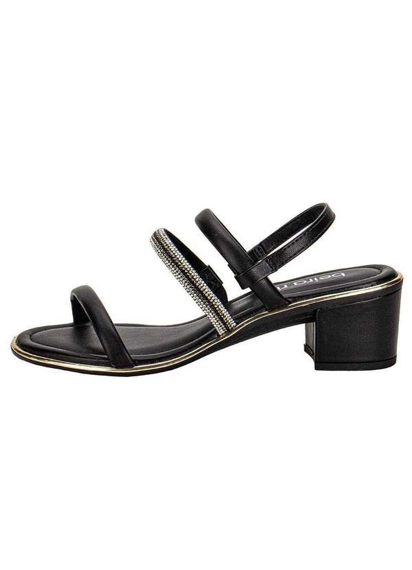 Beira Rio - Sandália Feminina Salto Grosso Beira Rio 8379237 - Preto 2
