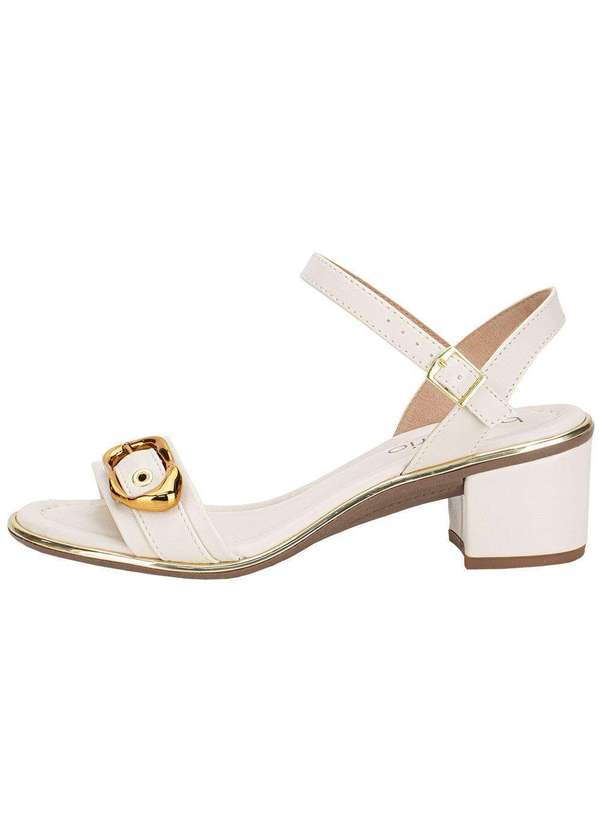 Beira Rio - Sandália Feminina Salto Grosso Beira Rio 8379258 Marfim 2