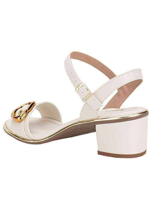 Beira Rio - Sandália Feminina Salto Grosso Beira Rio 8379258 Marfim 3