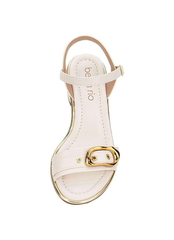 Beira Rio - Sandália Feminina Salto Grosso Beira Rio 8379258 Marfim 5