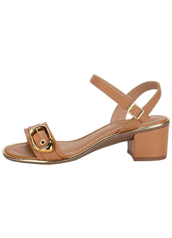 Beira Rio - Sandália Feminina Salto Grosso Beira Rio 8379258 Camel 2