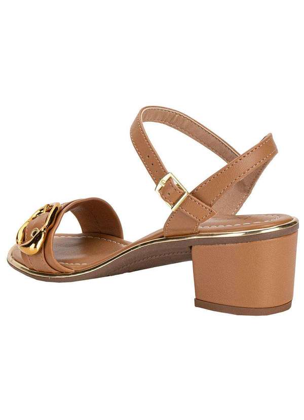 Beira Rio - Sandália Feminina Salto Grosso Beira Rio 8379258 Camel 3