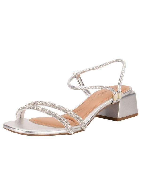Beira Rio - Sandália Feminina Salto Grosso Beira Rio 8423328 - Prata