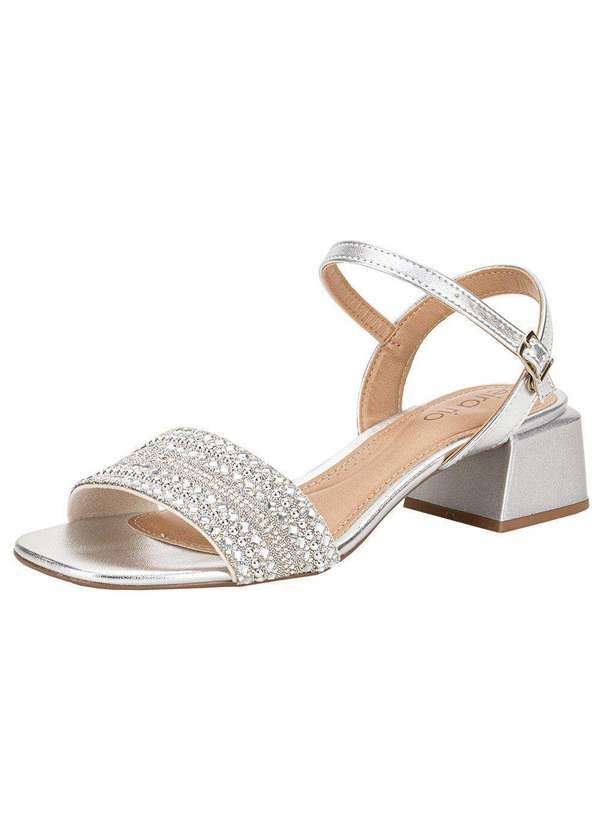 Beira Rio - Sandália Feminina Salto Grosso Beira Rio 8423332 Prata