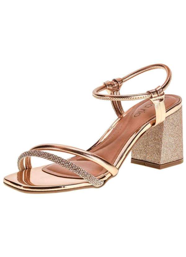 Sandália Feminina Salto Grosso Beira Rio 8436213 Bronze Clovis