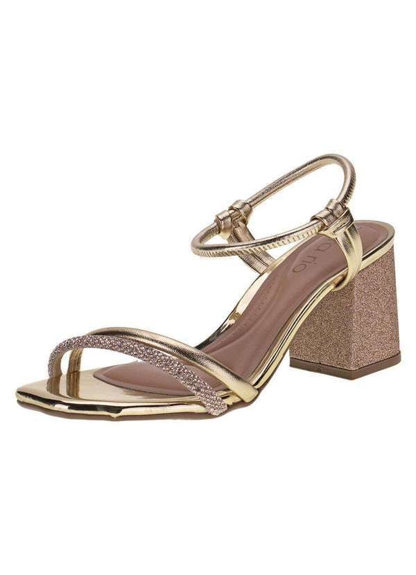 Beira Rio - Sandália Feminina Salto Grosso Beira Rio 8436213 - Ouro