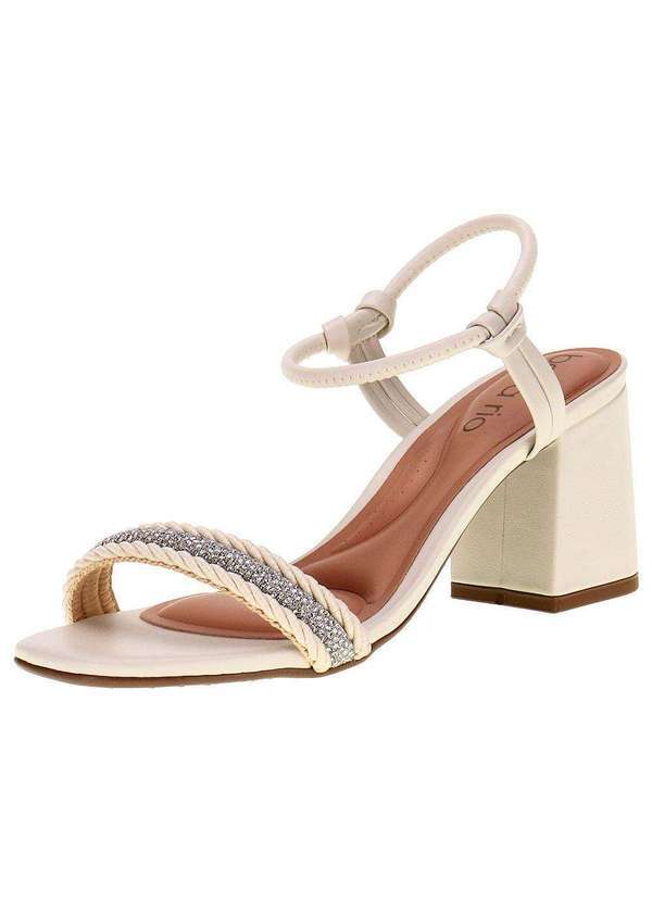 Beira Rio - Sandália Feminina Salto Grosso Beira Rio - 8436227 - Marfim