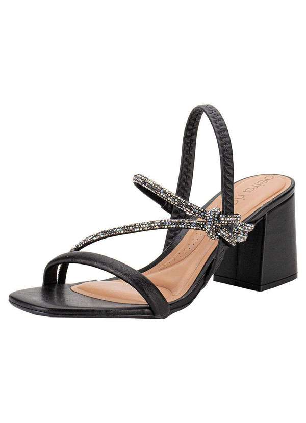 Beira Rio - Sandália Feminina Salto Grosso Beira Rio 8436229 - Preto