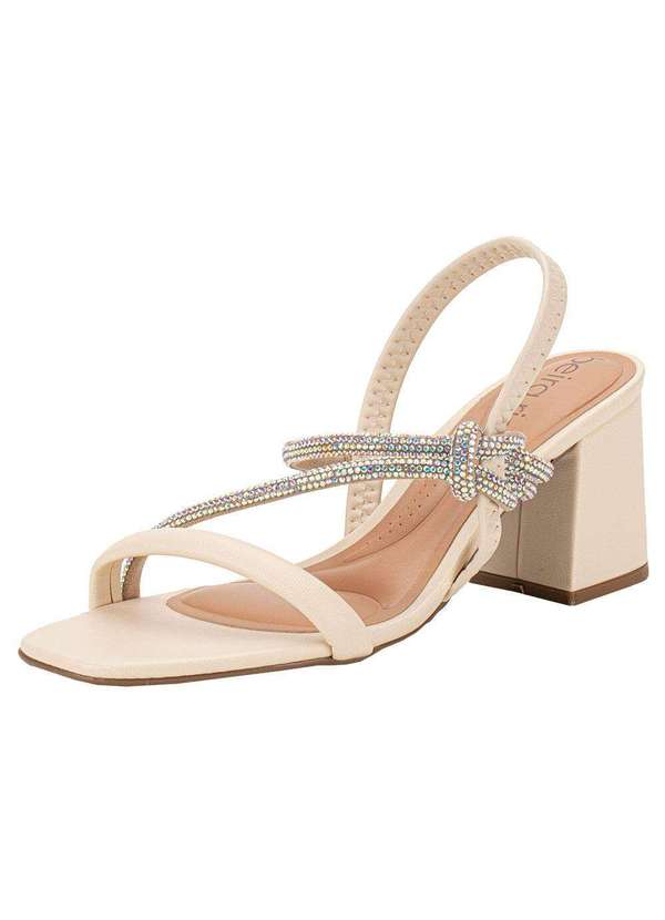 Sandália Feminina Salto Grosso Beira Rio 8436229 Natural