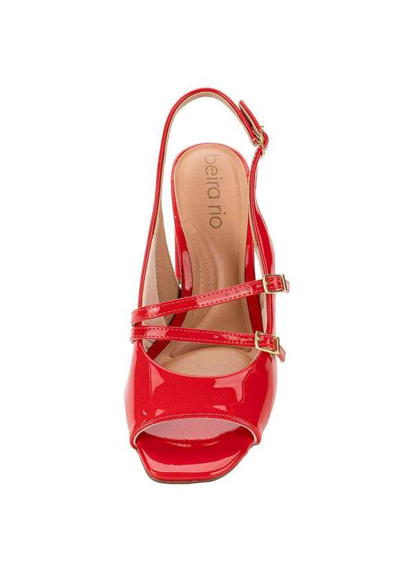 Beira Rio Sandália Feminina Salto Grosso Beira Rio 8436235 Vermelho