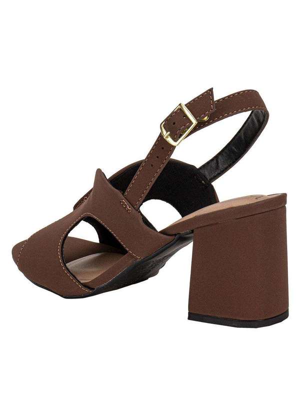 Beira Rio - Sandália Feminina Salto Grosso Beira Rio 8436238 - Café 3