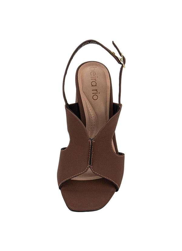 Beira Rio - Sandália Feminina Salto Grosso Beira Rio 8436238 - Café 5