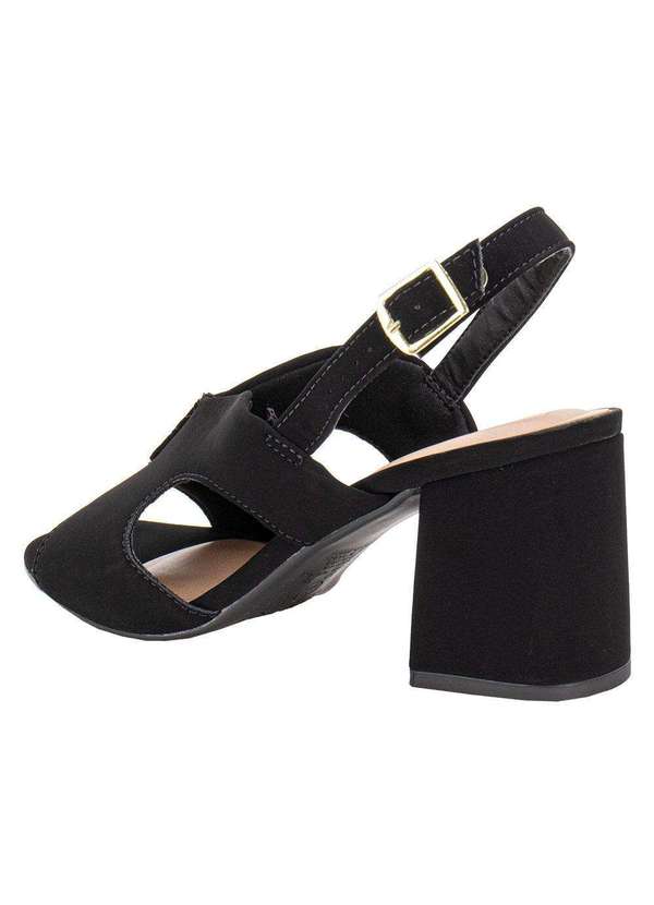 Beira Rio - Sandália Feminina Salto Grosso Beira Rio 8436238 - Preto/Nobuck 3