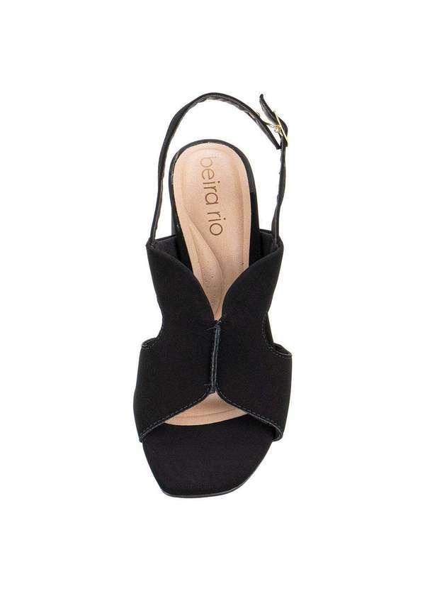 Beira Rio - Sandália Feminina Salto Grosso Beira Rio 8436238 - Preto/Nobuck 5
