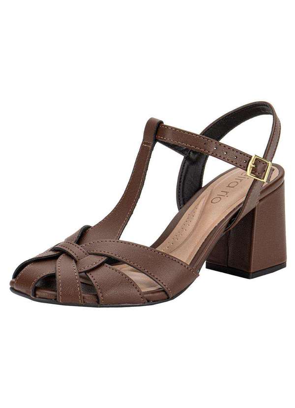 Beira Rio - Sandália Feminina Salto Grosso Beira Rio 8436242 - Café