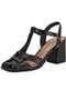 Beira Rio - Sandália Feminina Salto Grosso Beira Rio 8436242 - Preto - variação: PRETO/CROCO