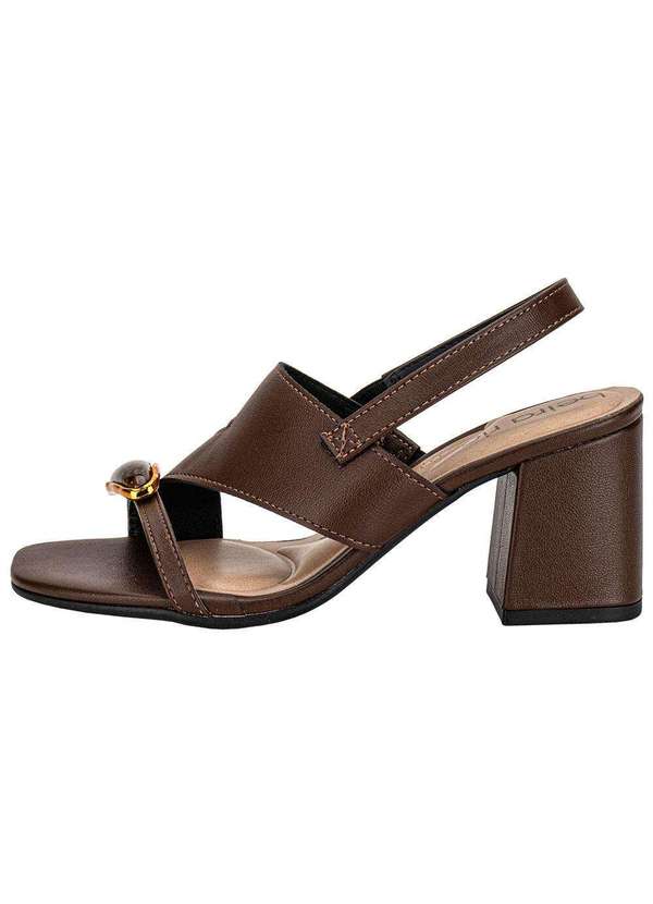 Beira Rio - Sandália Feminina Salto Grosso Beira Rio 8436243 Café 2