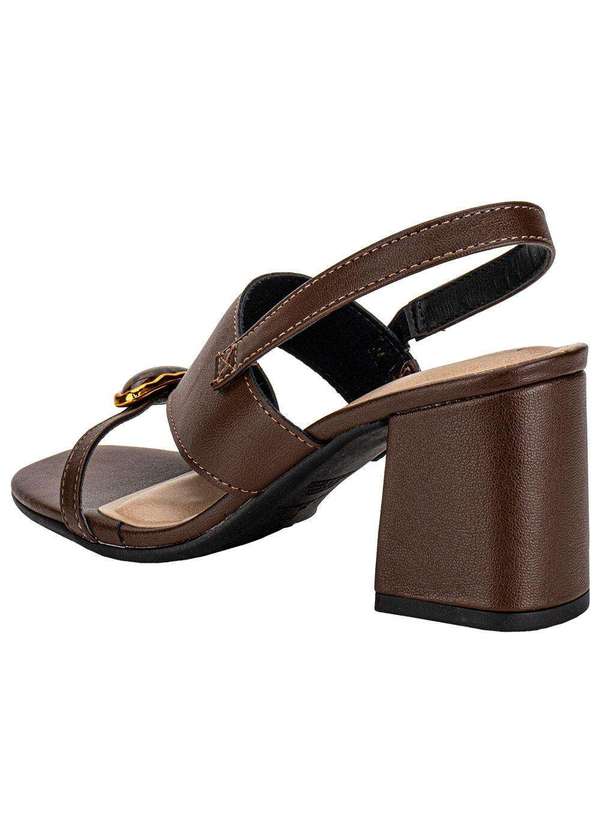 Beira Rio - Sandália Feminina Salto Grosso Beira Rio 8436243 Café 3