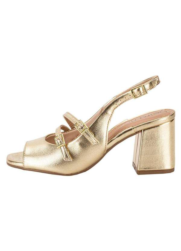 Beira Rio - Sandália Feminina Salto Grosso Beira Rio 8436335 - Ouro 2