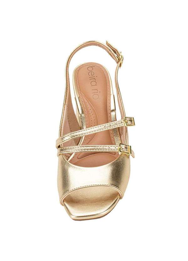 Beira Rio - Sandália Feminina Salto Grosso Beira Rio 8436335 - Ouro 5