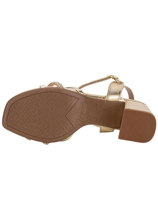 Beira Rio - Sandália Feminina Salto Grosso Beira Rio 8436347 Ouro 3
