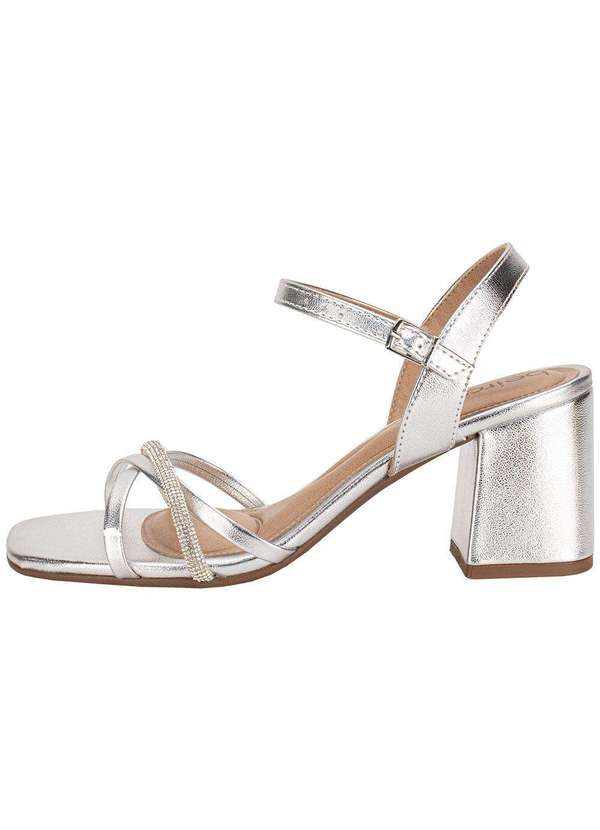 Beira Rio - Sandália Feminina Salto Grosso Beira Rio 8436347 Prata 2