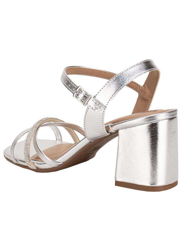 Beira Rio - Sandália Feminina Salto Grosso Beira Rio 8436347 Prata 3