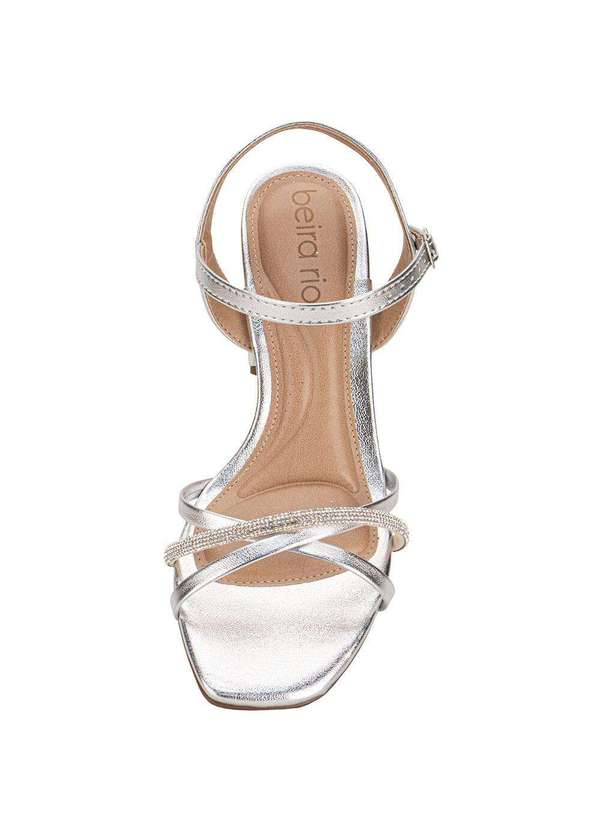 Beira Rio - Sandália Feminina Salto Grosso Beira Rio 8436347 Prata 5