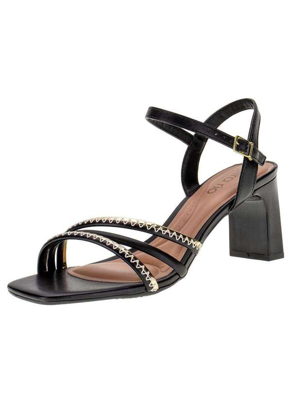 Beira Rio Sandália Feminina Salto Grosso Beira Rio 8466216 Preto