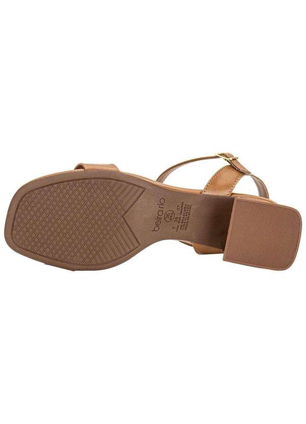 Beira Rio - Sandália Feminina Salto Grosso Beira Rio 8468213 Camel 4