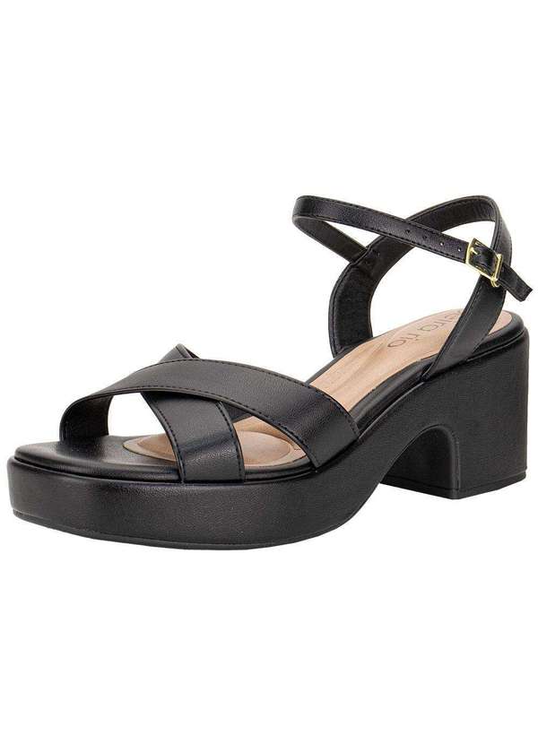 Beira Rio - Sandália Feminina Salto Grosso Beira Rio 8517106 Preto 1