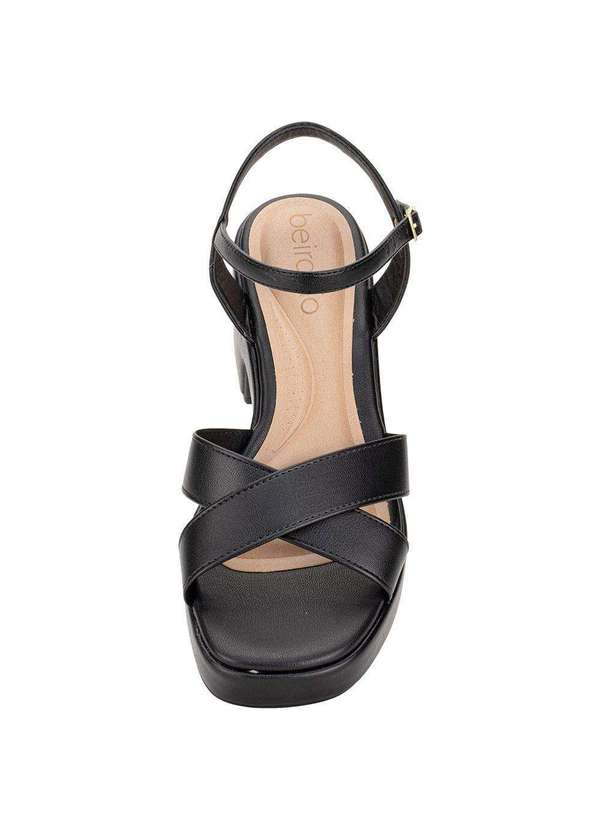 Beira Rio - Sandália Feminina Salto Grosso Beira Rio 8517106 Preto 5