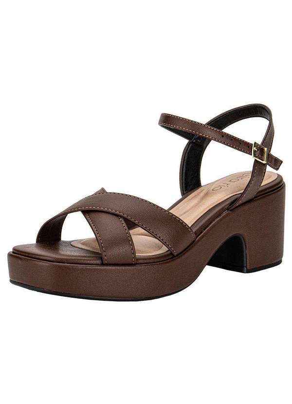 Beira Rio - Sandália Feminina Salto Grosso Beira Rio 8517106 Café 1
