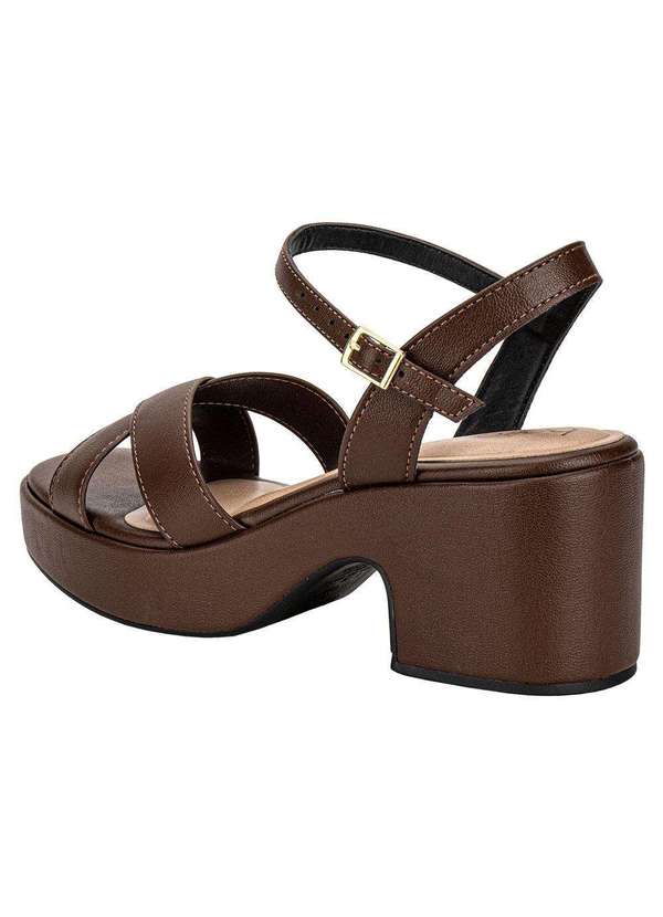 Beira Rio - Sandália Feminina Salto Grosso Beira Rio 8517106 Café 3