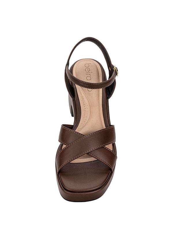 Beira Rio Sandália Feminina Salto Grosso Beira Rio 8517106 Café