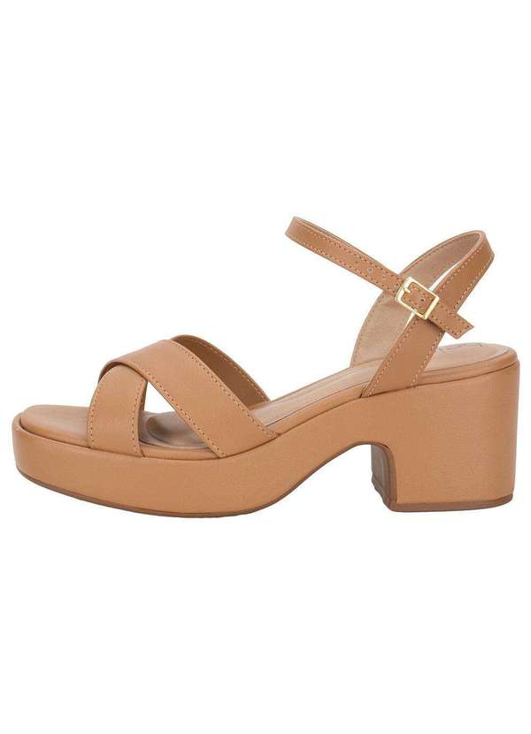 Beira Rio - Sandália Feminina Salto Grosso Beira Rio 8517106 Camel 2
