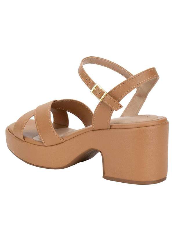 Beira Rio - Sandália Feminina Salto Grosso Beira Rio 8517106 Camel 3