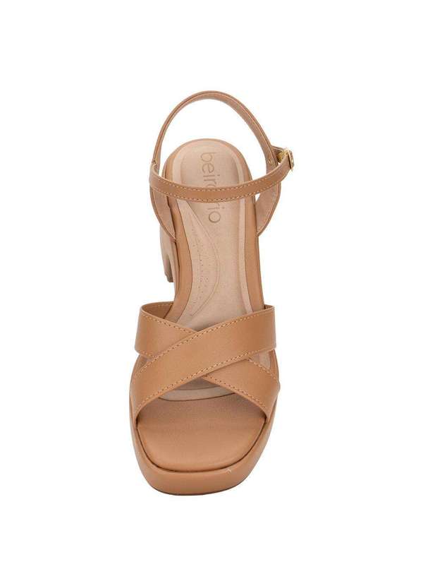 Beira Rio - Sandália Feminina Salto Grosso Beira Rio 8517106 Camel 5