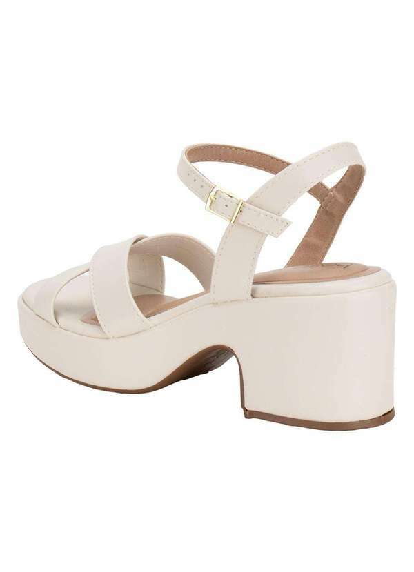 Beira Rio - Sandália Feminina Salto Grosso Beira Rio 8517106 Marfim 3
