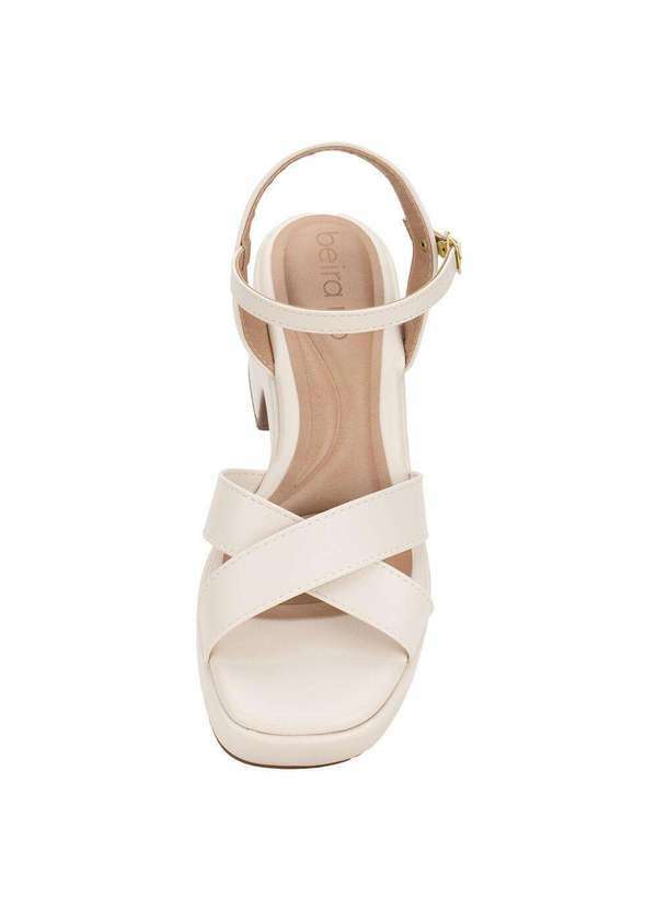 Beira Rio - Sandália Feminina Salto Grosso Beira Rio 8517106 Marfim 5