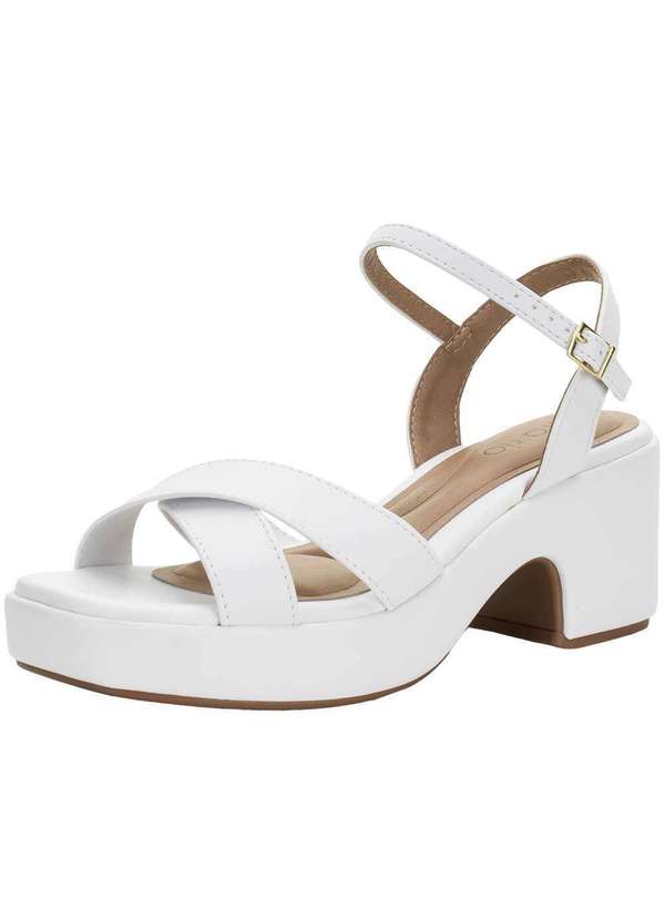 Beira Rio - Sandália Feminina Salto Grosso Beira Rio 8517106 Branco 1