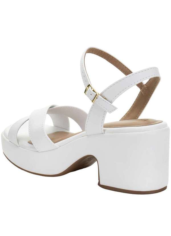 Beira Rio - Sandália Feminina Salto Grosso Beira Rio 8517106 Branco 3